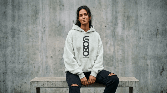 Hoodie - GOMO Black on Grey