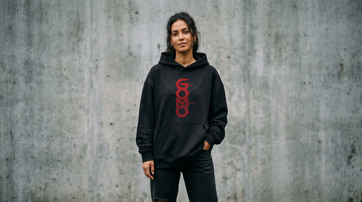 Hoodie - GOMO Red on Black