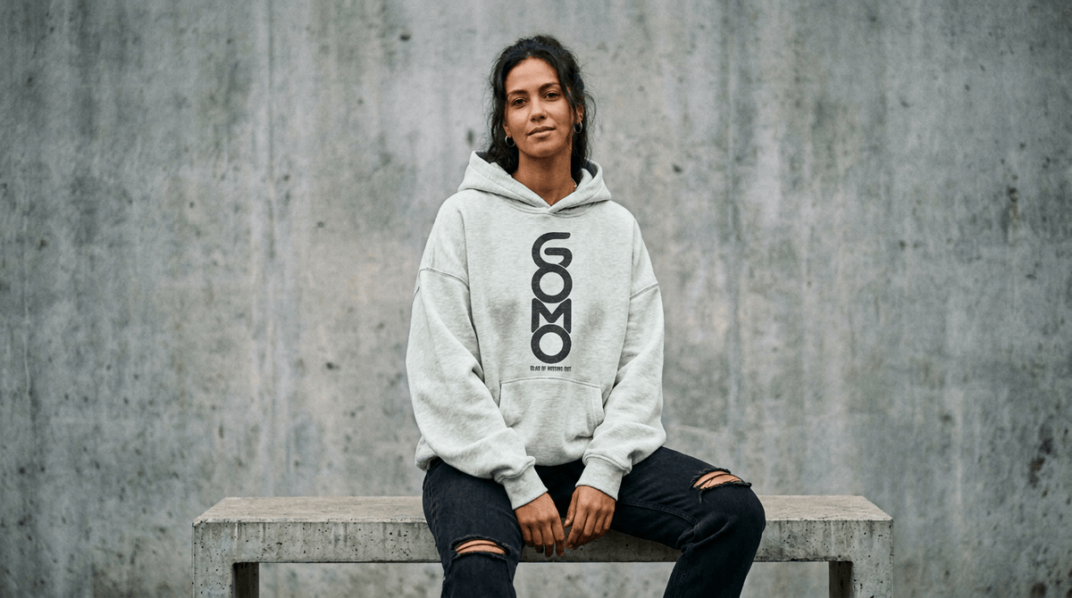 Hoodie - GOMO Black on Grey