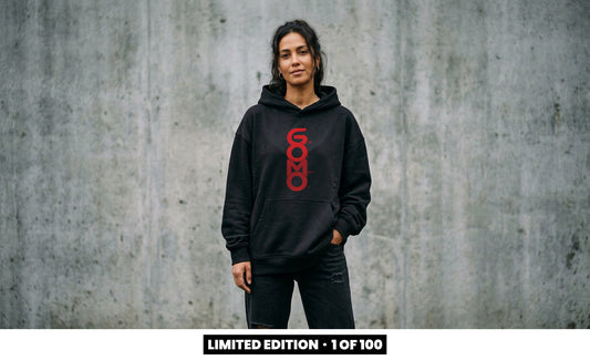 Hoodie - Grandmother GOMO Limited - Red on Black