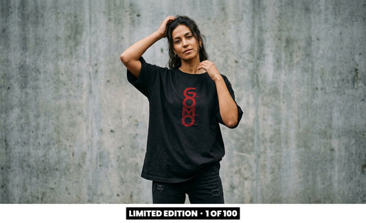 T-shirt - Mother GOMO Limited - Red on Black